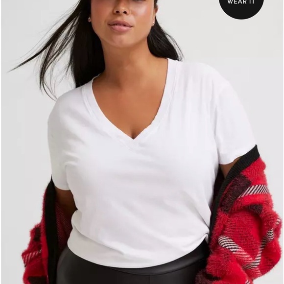 Torrid. Classic Fit V Neck Tee’s. Very soft fabric in Black, White, Rose. NWOT - Picture 3 of 5